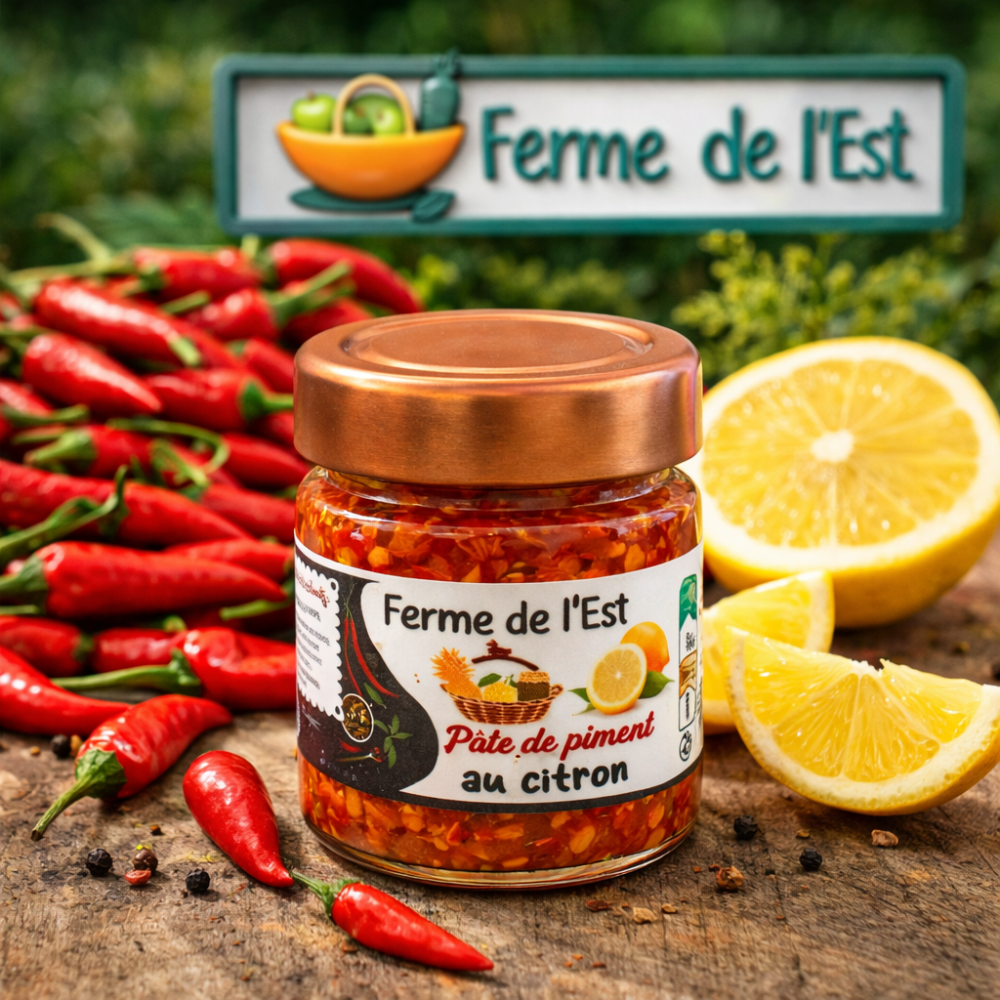 PATE DE PIMENT ROUGE AU CITRON - La Ferme de L'Est – 100G 