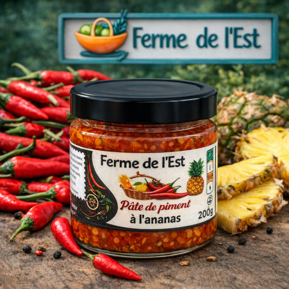 PATE DE PIMENT ROUGE A L'ANANAS - La Ferme de L'Est – 200G