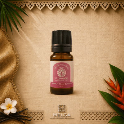 HUILE ESSENTIEL DE GERANIUM ROSAT  -  LABYRINTHE EN CHAMP THE