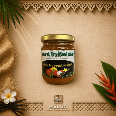 CONFITURE MANGUE LETCHIS VANILLE - Saveur et Tradition Lontan - Par les Ruchers d'Autres Foies